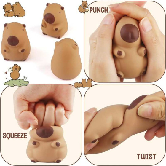 36 Capybara Squeezing Toys Sensory Capybara Pressure Toys including Soft Caterpillar Toys Customized Carogan Bag Positive Squeezing Pressure Ball Cute Animal Squeezing Toys Suitable for Children and Adults